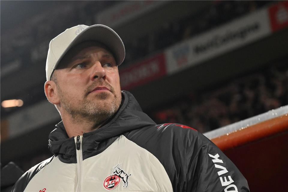 Kölns Trainer Kwasniok will von schlechter Stimmung beim 1. FC Köln nichts wissen. Federico Gambarini/dpa