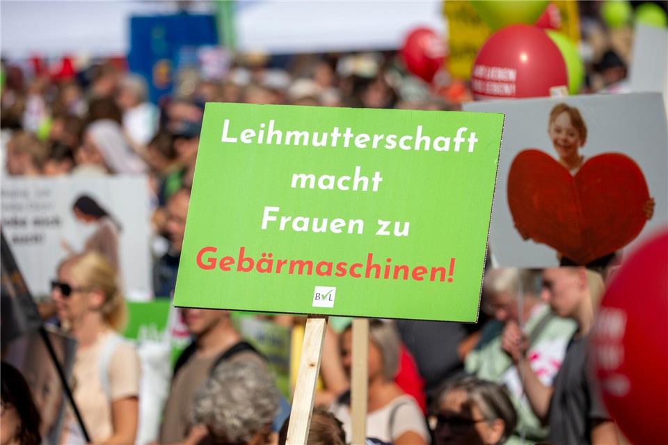 Kommerzialisierung des Kinderkriegens ist für viele Gegnerinnen und Gegner der Leihmutterschaft ein wichtiger Punkt. (Archivbild)Thomas Banneyer/dpa