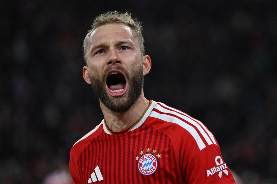 Konrad Laimer trifft zur umjubelten Führung des FC Bayern.Sven Hoppe/dpa