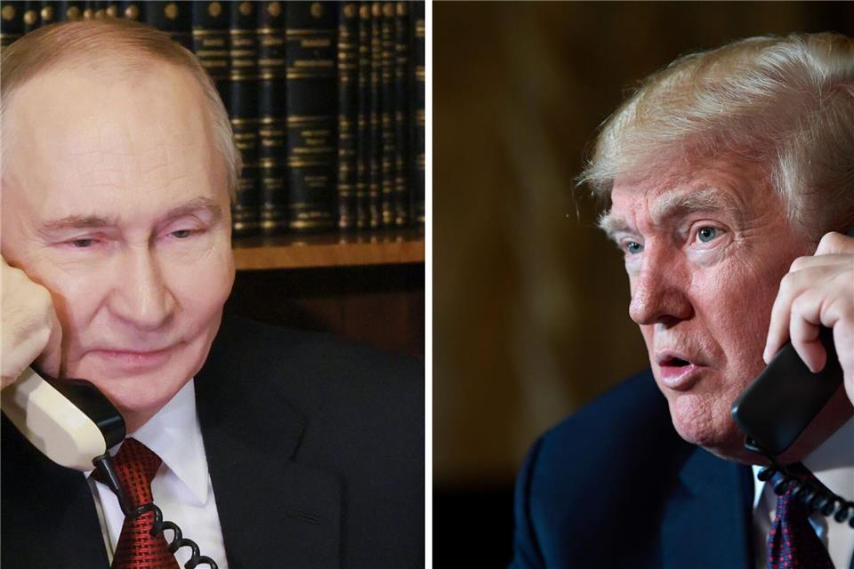 Kremlchef Wladimir Putin und sein US-Kollege Donald Trump (r) haben ein weiteres Telefongespräch zur Lage im Ukraine-Krieg geführt. (Archivbild)Mikhail Metzel/Pool Sputnik Kremlin/AP/dpa