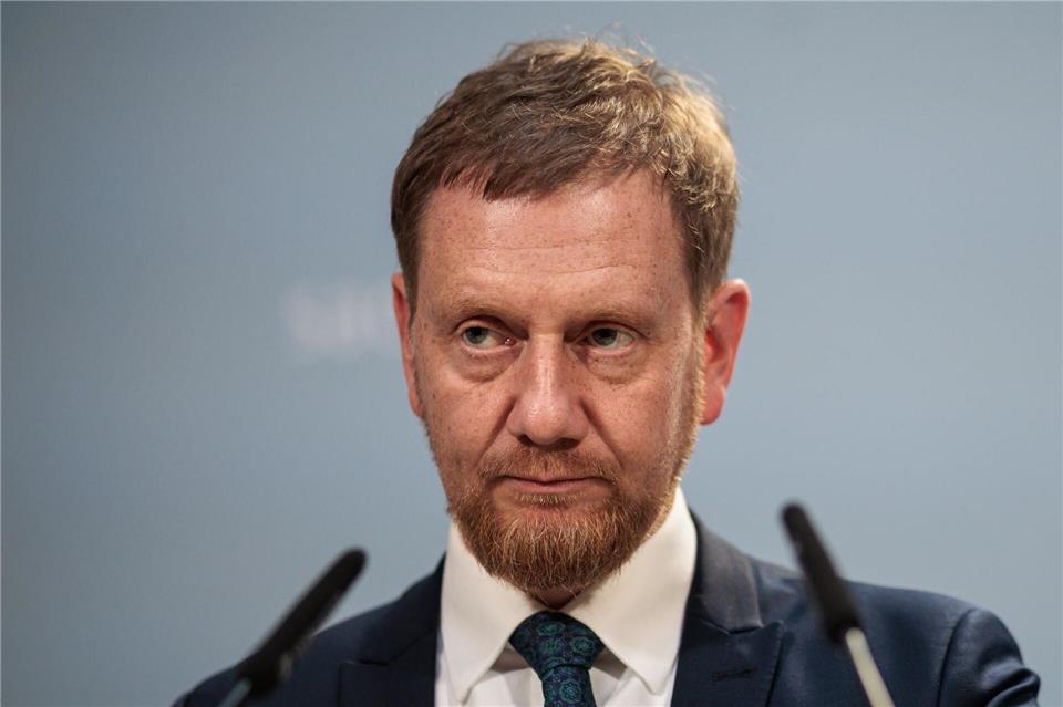 Kretschmer ist gegen deutsche Bodentruppen in der Ukraine. (Archivbild)Carsten Koall/dpa