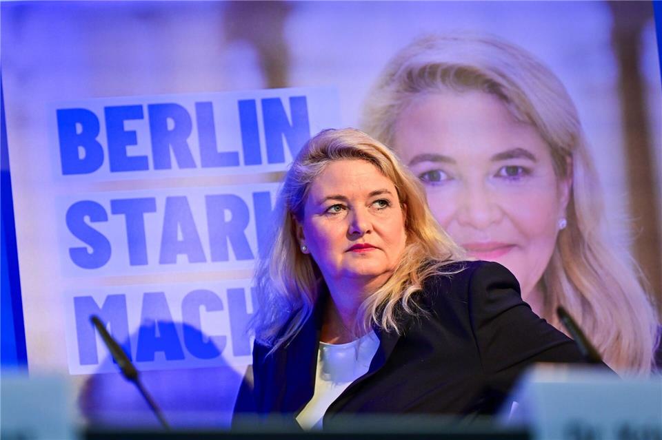 Kristin Brinker ist Spitzenkandidatin der Berliner AfD für die Wahl zum Abgeordnetenhaus am 20. September. Sebastian Christoph Gollnow/dpa