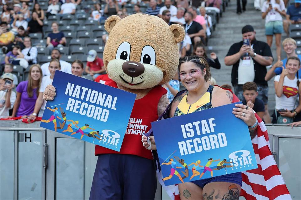 Kugelstoßerin Chase Jackson sorgte für einen der Höhepunkte beim Istaf.Andreas Gora/dpa