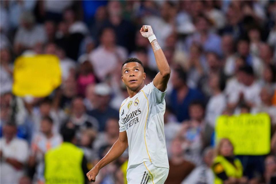 Kylan Mbappé kommt auf inzwischen 50 Tore im Trikot von Real Madrid. Manu Fernandez/AP/dpa
