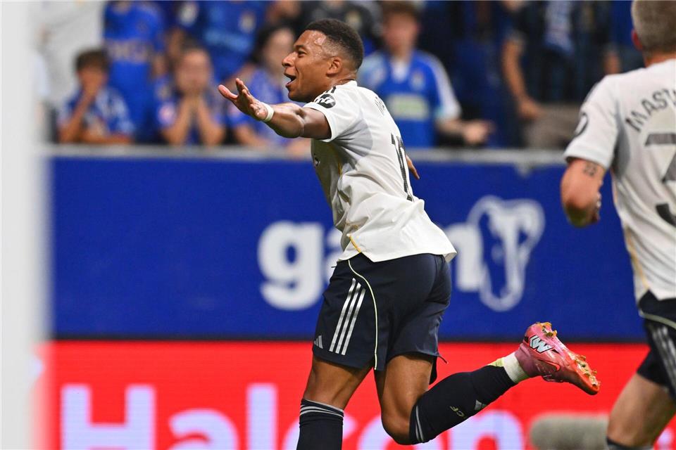 Kylian Mbappé trifft erneut für Real.Miguel Oses/AP/dpa