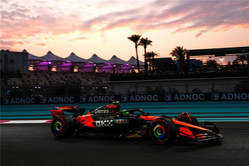 Lando Norris - Erster im Klassement und Schnellster im Training. David Davies/PA Wire/dpa