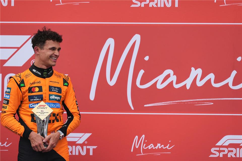 Lando Norris behält im Sprint-Chaos von Miami den Durchblick.Rebecca Blackwell/AP/dpa