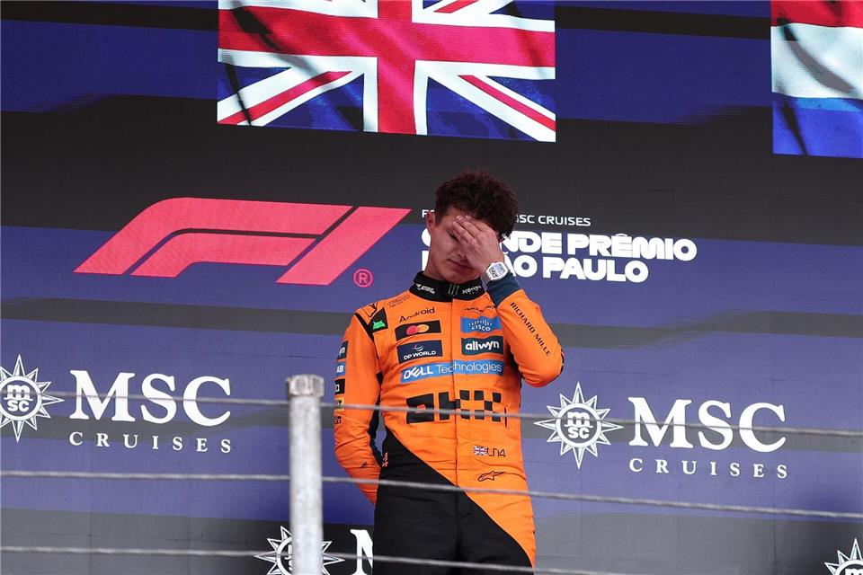 Lando Norris muss immer wieder auch Buhrufe aushalten. Andre Penner/AP/dpa