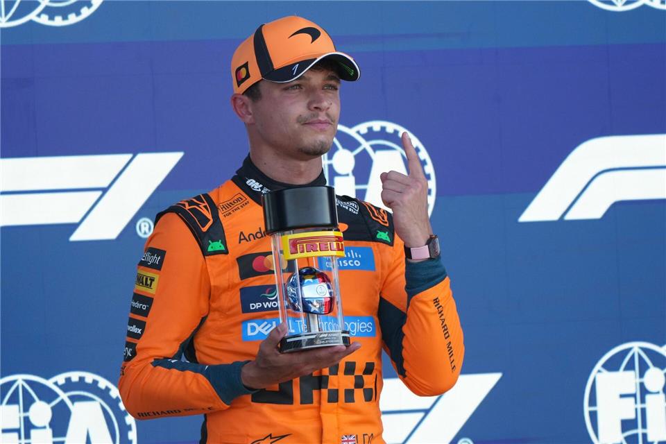 Lando Norris steht in der Sprint-Qualifikation ganz vorne.Lynne Sladky/AP/dpa
