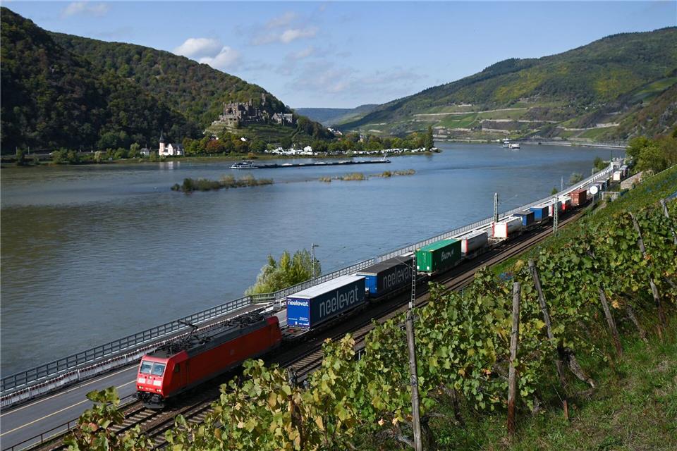 Landschaftlich reizvoll und sanierungsbedürftig: die rechtsrheinische Bahnstrecke zwischen Wiesbaden und Troisdorf bei Bonn. (Archivbild)Arne Dedert/dpa
