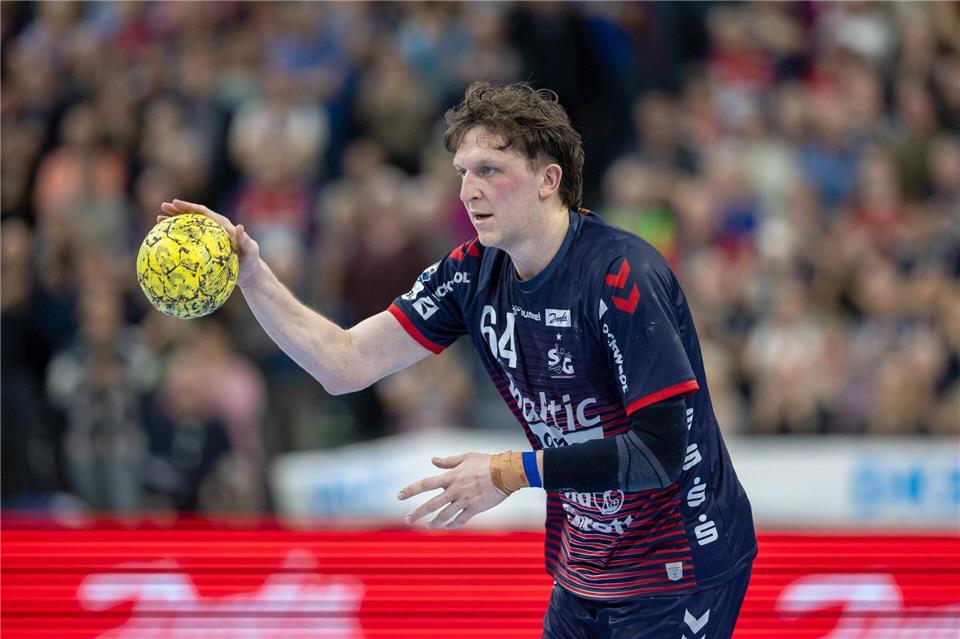 Lasse Möller und die SG Flensburg-Handewitt spielten bei Aufsteiger GWD Minden.(Archivbild)Patrick Süphke/dpa