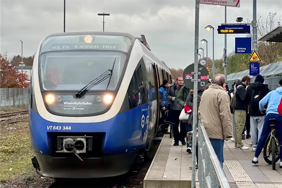 Laub macht der Bahn zwischen Borken und Essen zu schaffen Laub sorgt bei der Rhein-Ruhr-Bahn für Verspätungen.