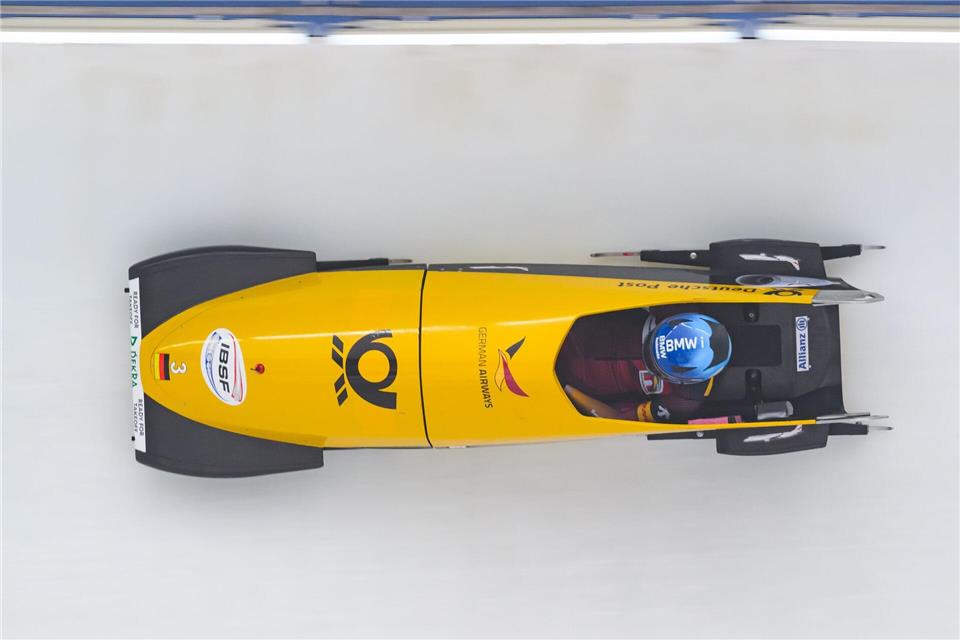 Laura Nolte (Deutschland) gewinnt erstmals den Gesamtweltcup im kleinen Schlitten. Robert Michael/dpa