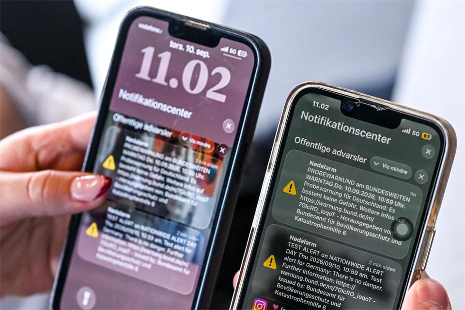 Laut dem Innenministerium wurde bei dem Test ein Großteil der Bevölkerung erreicht.Jens Kalaene/dpa