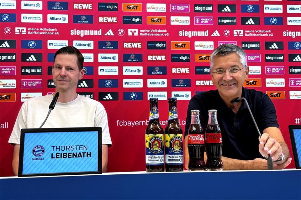 Leibenath und Hainer sehen die Bayern als NBA-Kandidat. (Archivbild)Christian Kunz/dpa