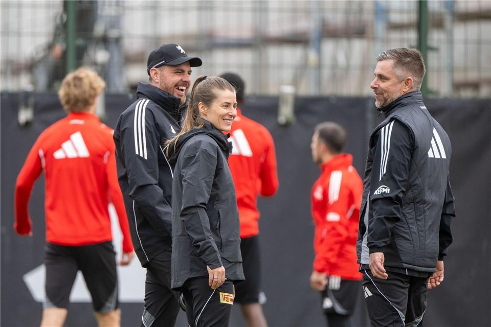 Leitete Dienstag ihre erste Einheit als Berliner Cheftrainerin: Marie-Louise Eta.Matthias Koch/dpa