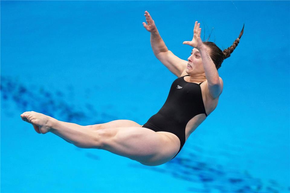 Lena Hentschel  gewinnt mit Synchron-Partner Luis Avila Sanchez gewinnt sie bei der EM Bronze.Ng Han Guan/AP/dpa