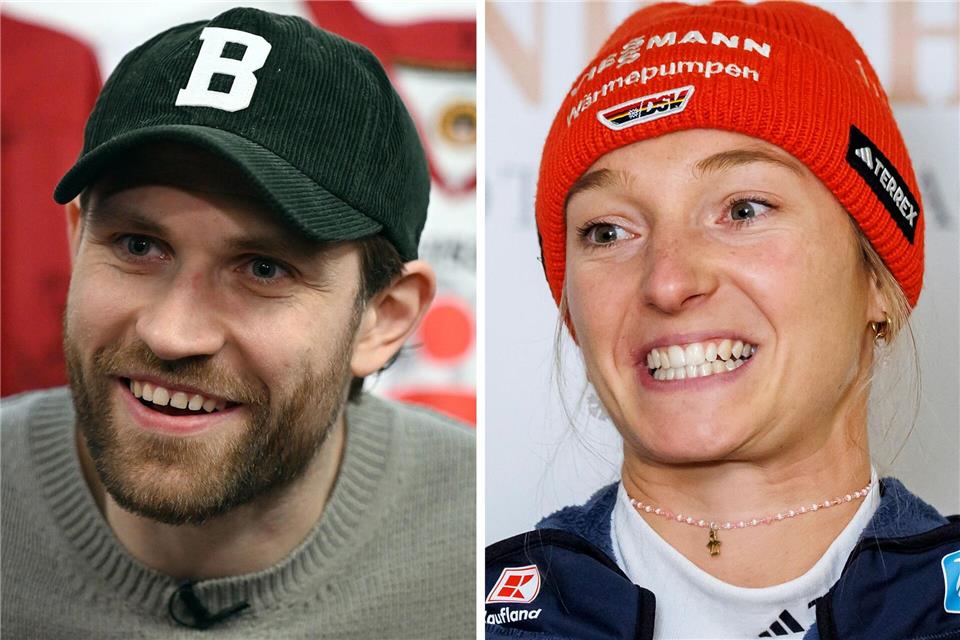 Leon Draisaitl und Katharina Schmid sind die deutschen Fahnenträger. (Archivbild)Daniel Karmann/Federico Gambarini/dpa