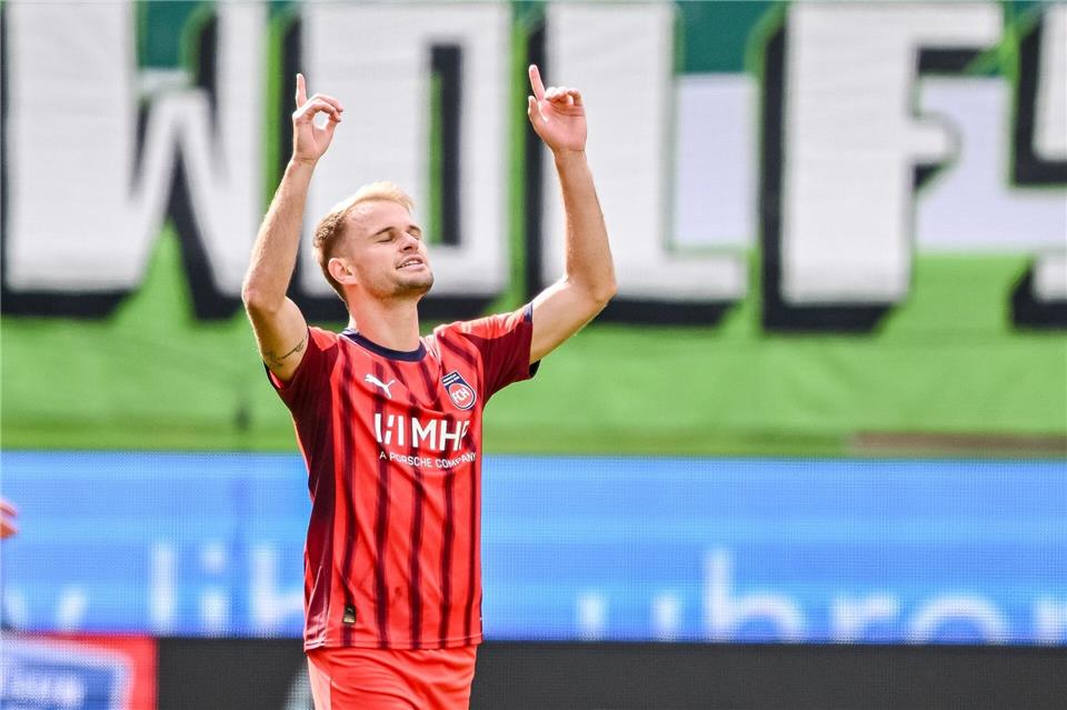 Leonardo Scienza erzielte Heidenheims einziges Tor gegen Wolfsburg.Harry Langer/dpa