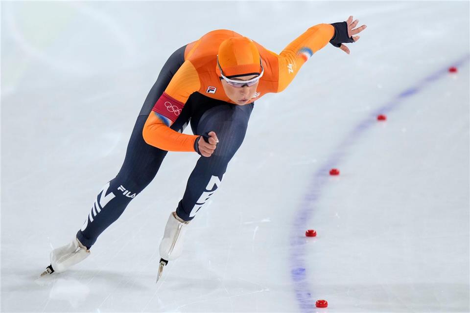 Lief olympische Rekordzeit: Glamour-Girl Jutta Leerdam.Luca Bruno/AP/dpa