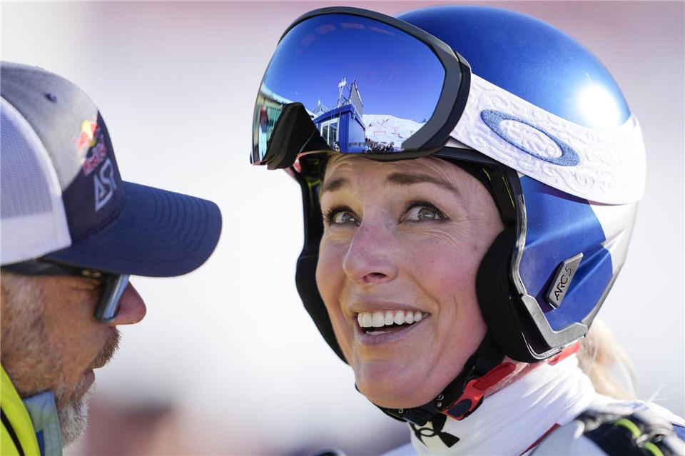 Lindsey Vonn bestritt in St. Moritz ihr erstes großes Rennen seit 2141 Tagen.Til Buergy/KEYSTONE/dpa