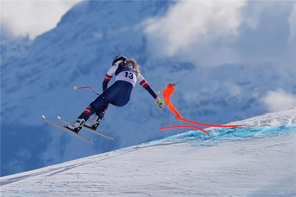 Lindsey Vonn stürzte in der Olympia-Abfahrt im Februar schwer. (Archivbild)Jacquelyn Martin/AP/dpa