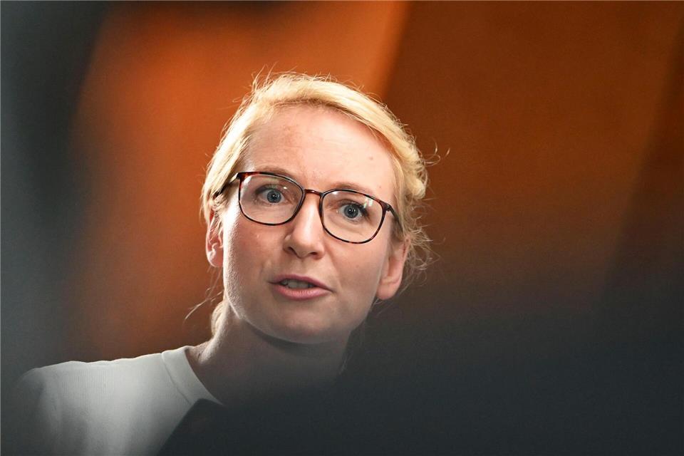 Linken-Chefin Ines Schwerdtner hält die Proteste gegen die Gründung der AfD-Nachwuchsorganisation für legitim. (Archivbild)Katharina Kausche/dpa
