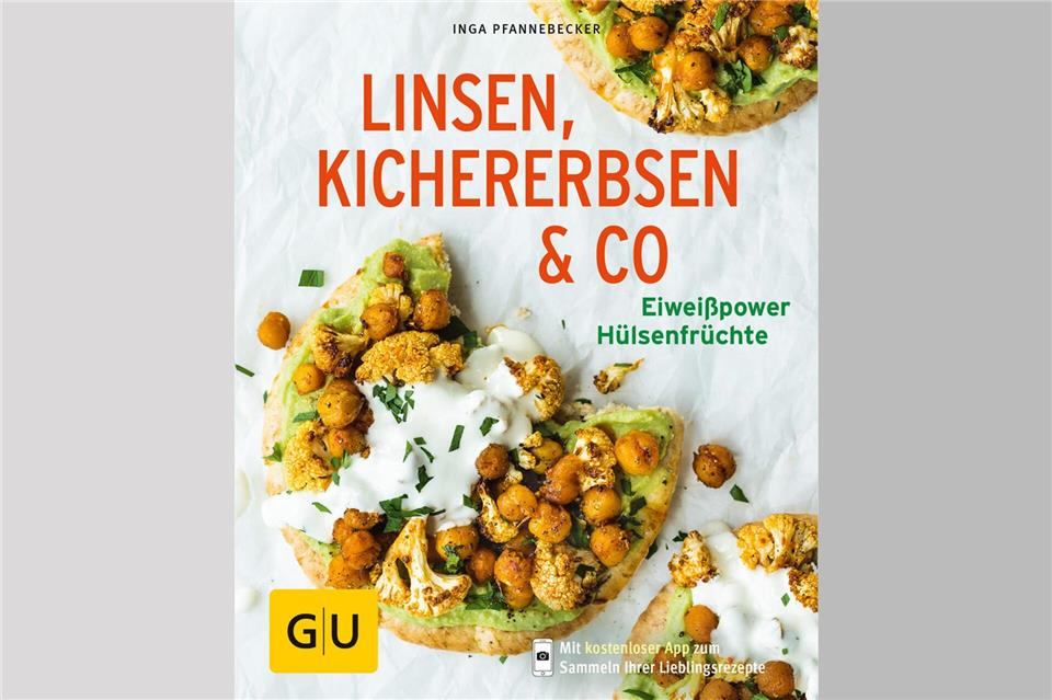 „Linsen, Kichererbsen & Co.: Eiweißpower Hülsenfrüchte“, Inga Pfannebecker, Verlag Gräfe und Unzer, 64 Seiten, 11,99 Euro,  ISBN-13: ‎ 978-3833864605.Wolfgang Schardt/Gräfe und Unzer/dpa-tmn