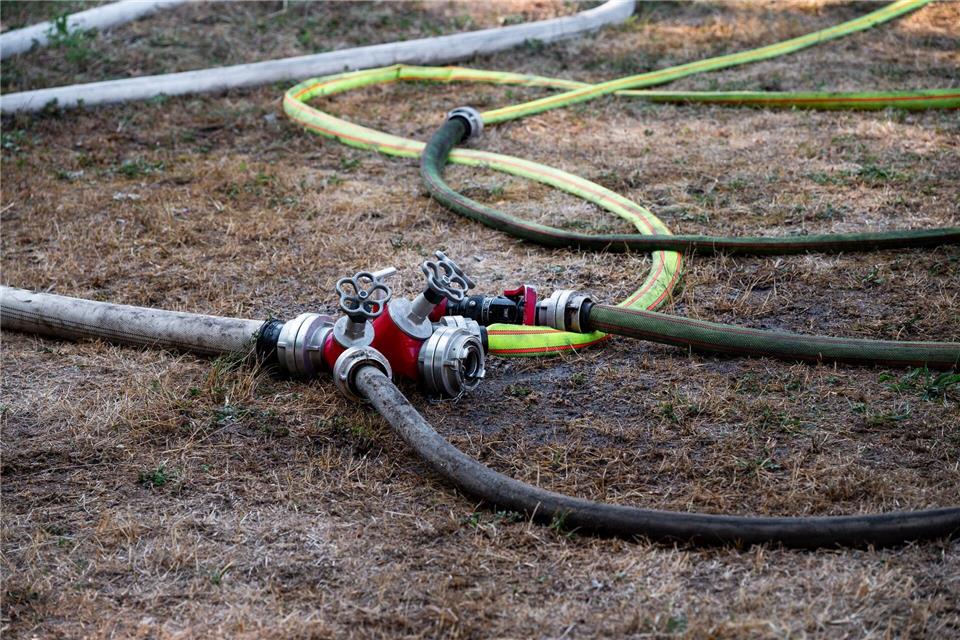 Löschwasser wurde auch aus dem Dutzendteich gepumpt.dvo/dpa