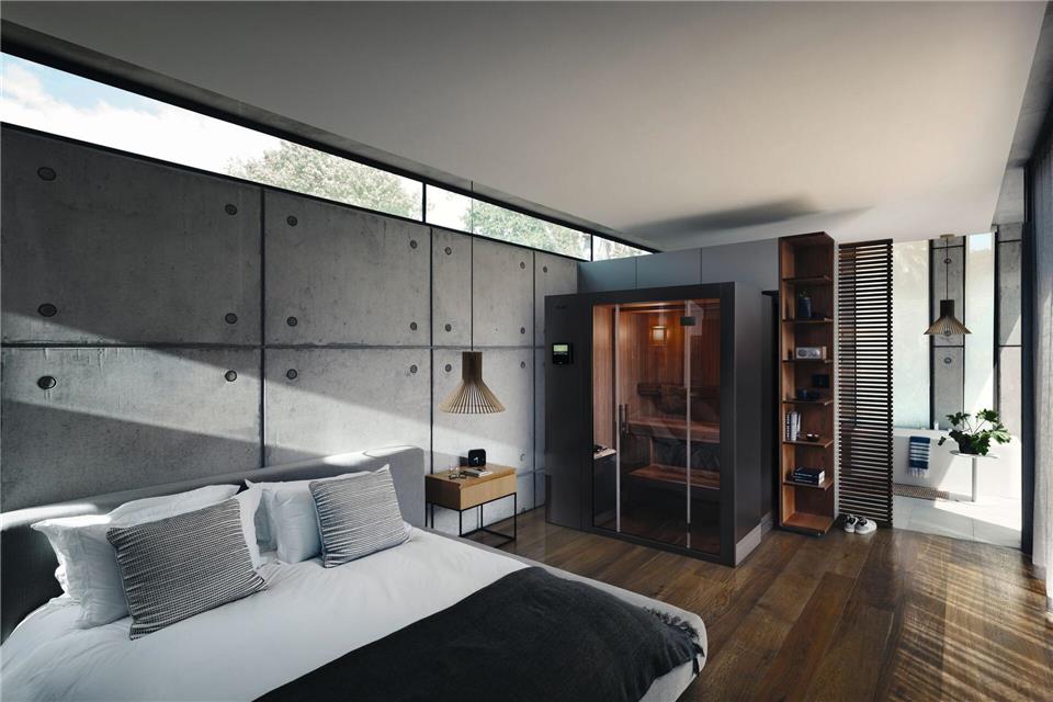 Lösungen für Leute mit wenig Platz: Eine ausfahrbare Sauna passt theoretisch sogar ins Schlafzimmer. KLAFS GmbH/dpa-tmn