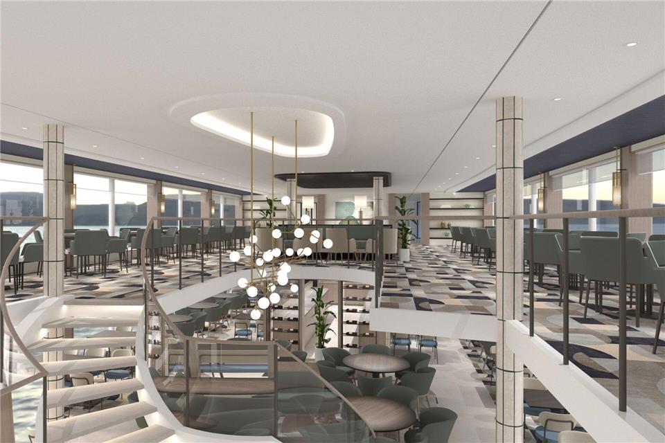 Lounge auf der „Viva Enjoy“: 190 Passagiere haben auf dem Schiff Platz.Viva Cruises/dpa-tmn