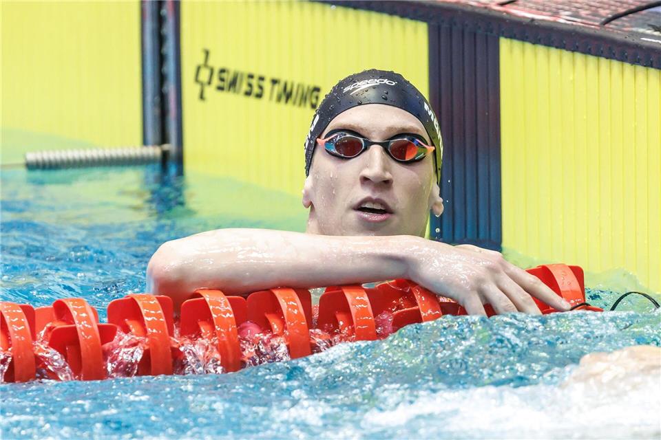 Lukas Märtens war Startschwimmer der 4x200 Meter Freistil-Staffel, die Silber bei der EM gewann. (Archivbild)Andreas Gora/dpa