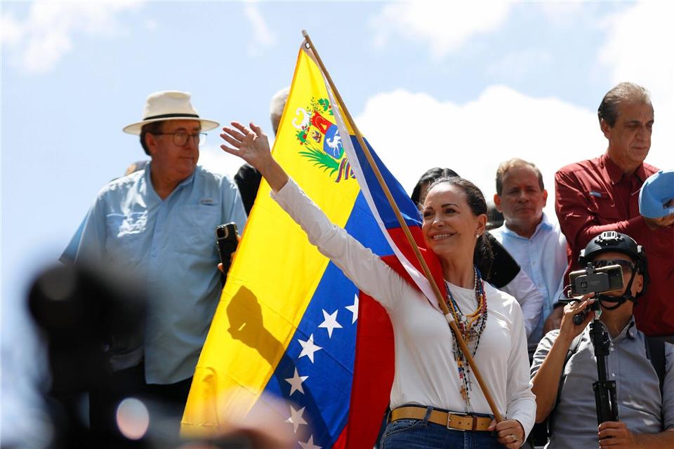 Venezuelas Eiserne Lady: Nobelpreis für María Corina Machado Machado durfte nicht als Präsidentschaftskandidatin antreten.Jeampier Arguinzones/dpa