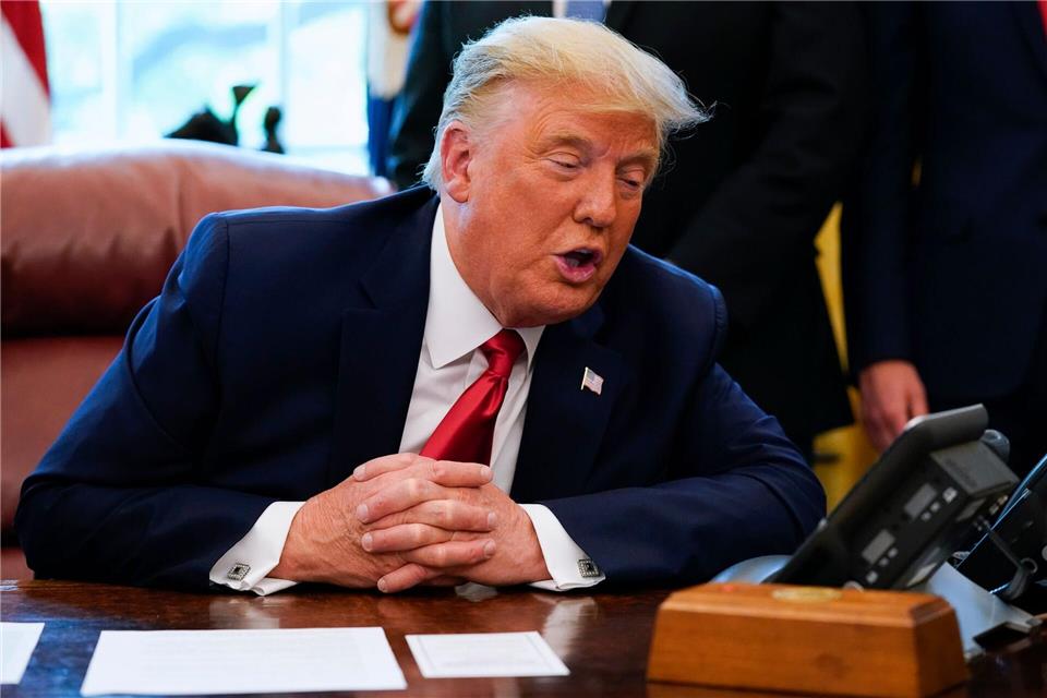 Machado habe ihm den Preis gewidmet, erzählte Trump nach dem Gespräch. (Archivbild)Alex Brandon/AP/dpa