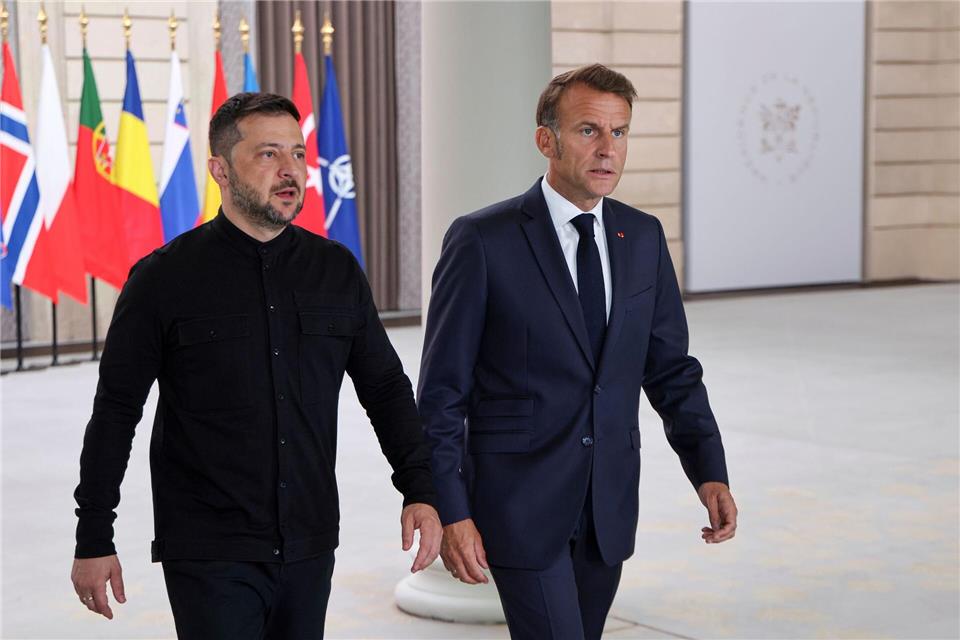 Macron treibt die Pläne für Sicherheitsgarantien für die Ukraine voran.Ludovic Marin/Pool AFP/AP/dpa
