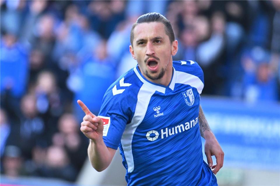 Magdeburgs Baris Atik traf zum 2:0 und legte das 3:1 auf.Swen Pförtner/dpa