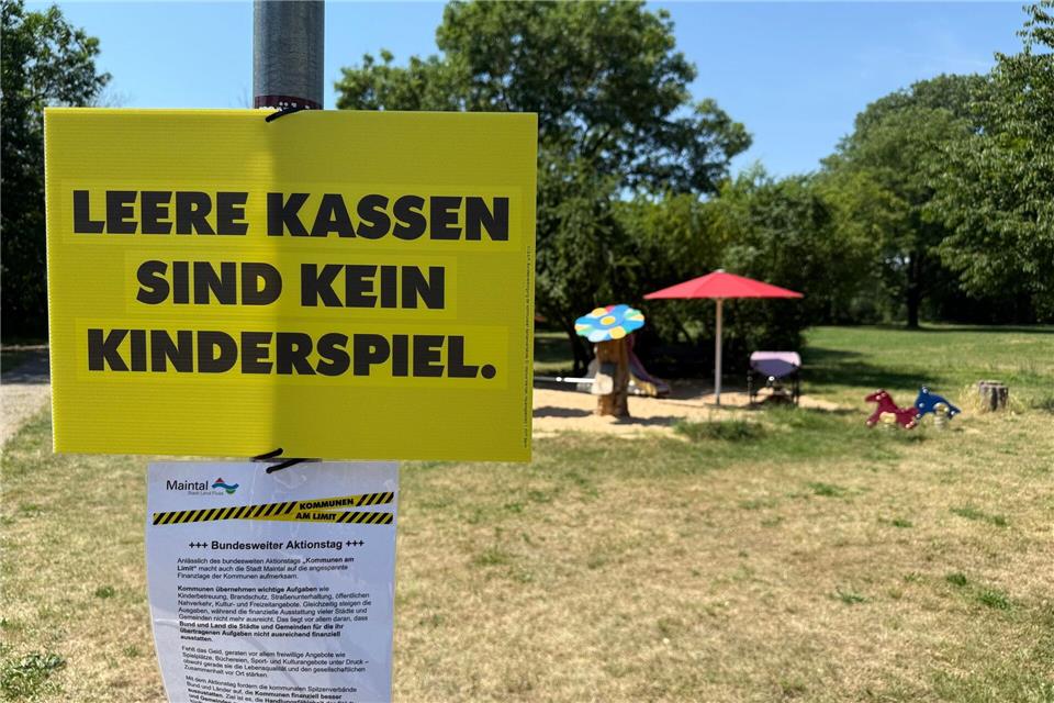 Maintal, die größte Kommune im Main-Kinzig-Kreis, beteiligt sich wie viele andere Städte und Gemeinden in Hessen an dem Aktionstag gegen die kommunale Finanznot.Michael Bauer/dpa