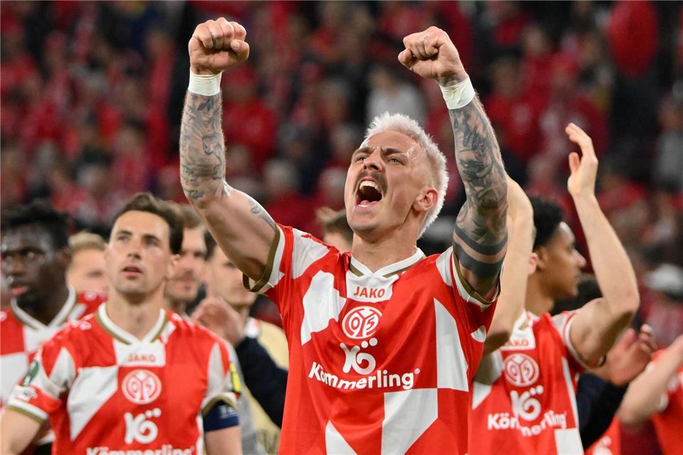 Mainzer Angreifer Phillip Tietz: wieder Torjubel geegen Straßburg? (Archivbild)Torsten Silz/dpa