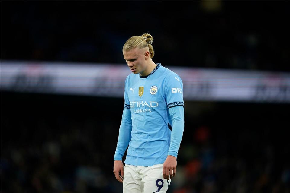 Man Citys Toptorjäger Erling Haaland ließ viele Chancen ungenutzt.Dave Thompson/AP