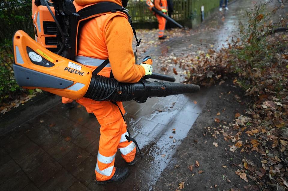 Wenn der Herbst Arbeit macht Manchen ist das Geräusch von Laubbläsern unangenehm. (Symbolbild)Marcus Brandt/dpa