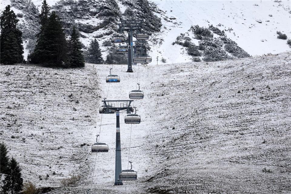 Schnee, Sturm, Sonne: Bayern erlebt wechselhaftes Wetter  Mancherorts fiel Schnee.Karl-Josef Hildenbrand/dpa