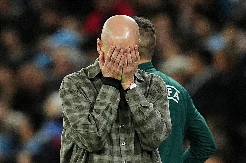 Manchester Citys Trainer Pep Guardiola war nach dem Aus in der Champions League gegen Real Madrid enttäuscht.Martin Rickett/PA Wire/dpa