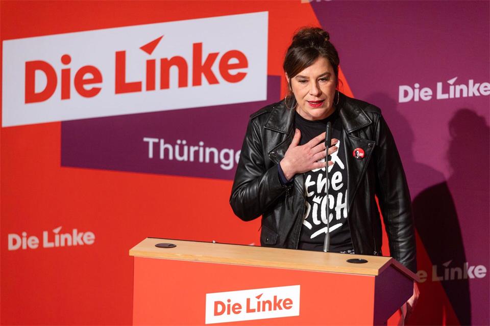 Mandy Eißing spricht für die 15 ostdeutschen Bundestagsabgeordneten in der Linksfraktion im Bundestag. (Archivbild)Michael Reichel/dpa