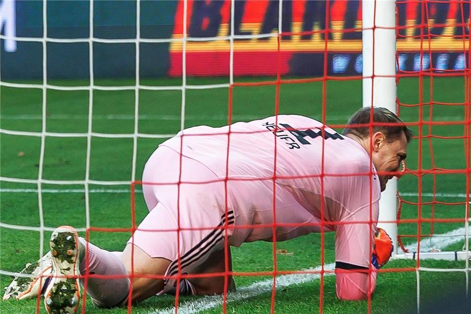 Manuel Neuer sah beim Tor der Berliner unglücklich aus. Andreas Gora/dpa