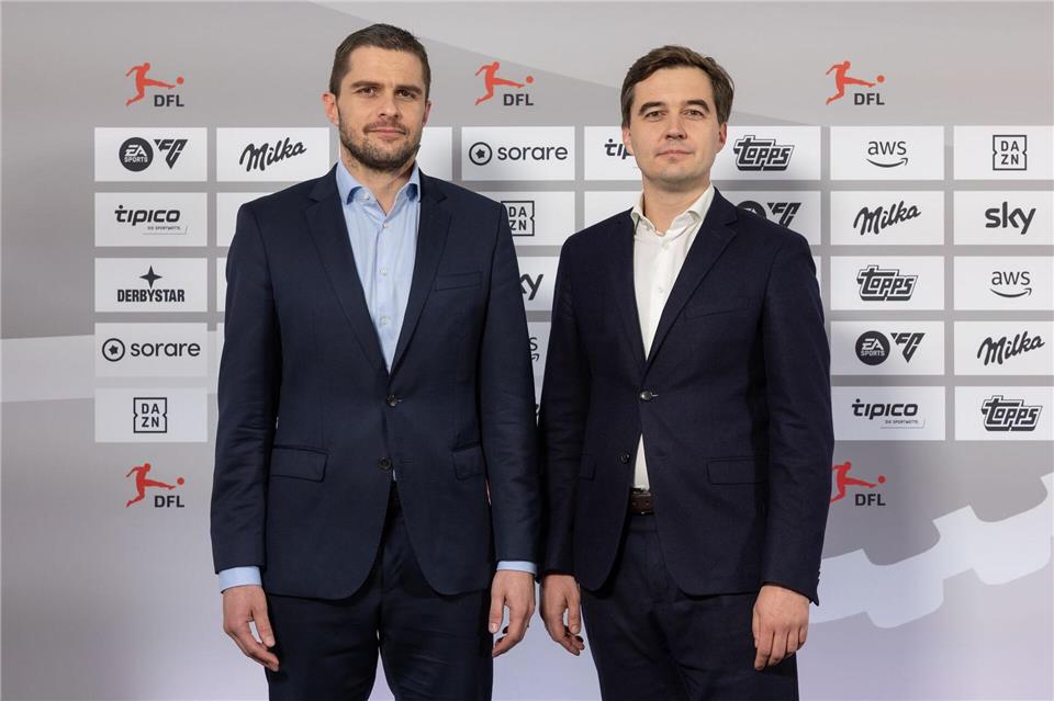 Marc Lenz (l.) und Steffen Merkel: Rekordzahlen beim Wirtschaftsreport der DFL.Jürgen Kessler/dpa