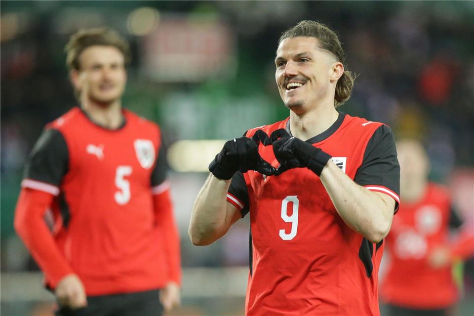 Marcel Sabitzer erzielte den Siegtreffer für Österreich.Heinz-Peter Bader/AP/dpa