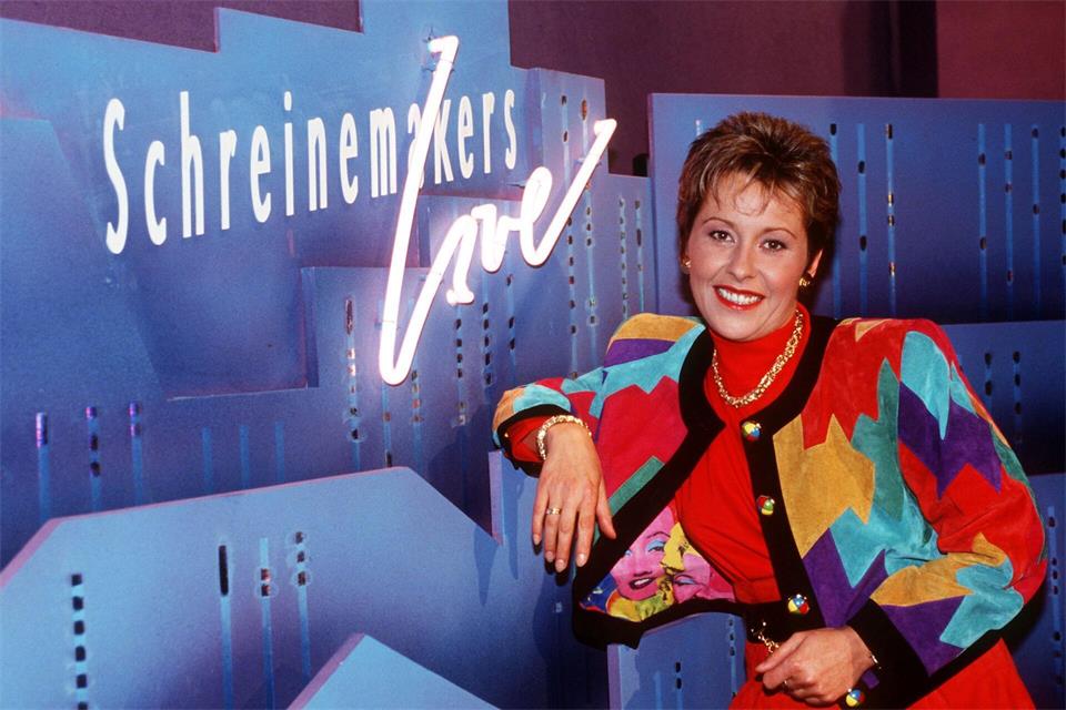 Margarethe Schreinemakers 1992 in ihrem „Schreinemakers live“-Studio. (Archivbild)picture alliance / dpa