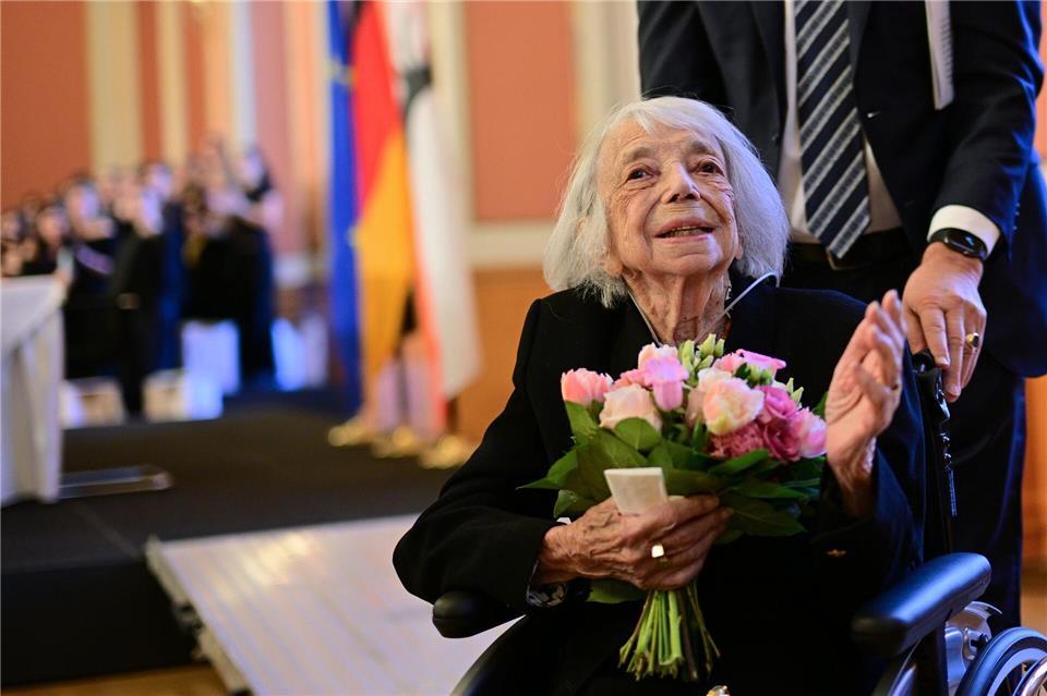 Margot Friedländer bei einem ihrer letzten öffentlichen Auftritte. (Archivbild)Sebastian Christoph Gollnow/dpa