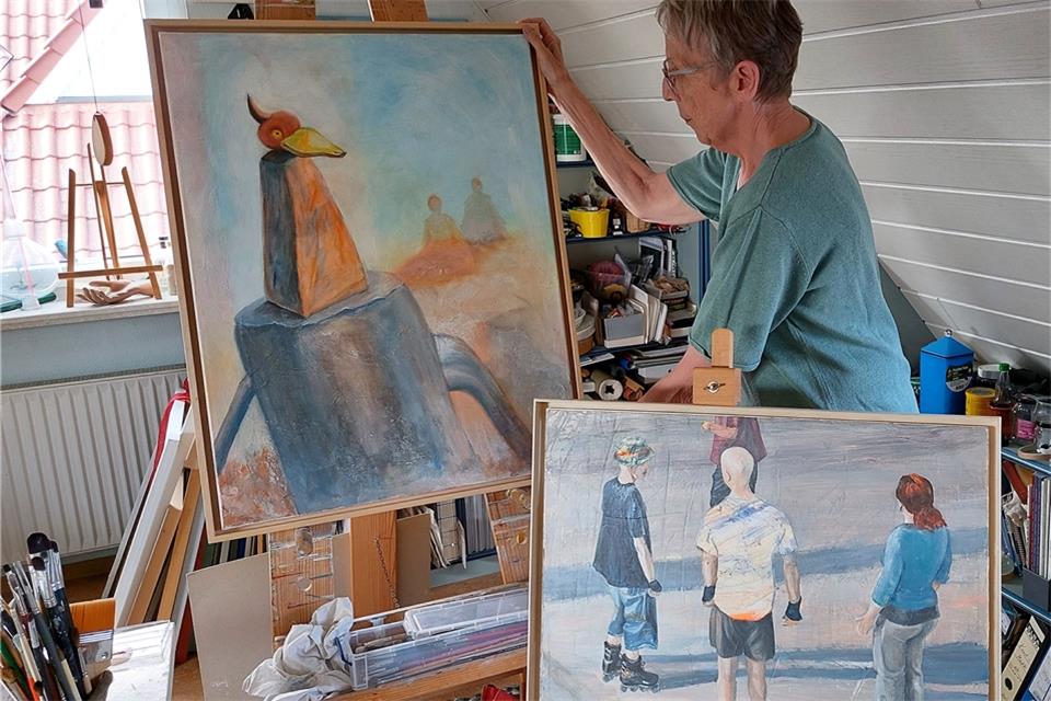 Marie-Luise Stötzel stellt in ihrem Atelier aus.