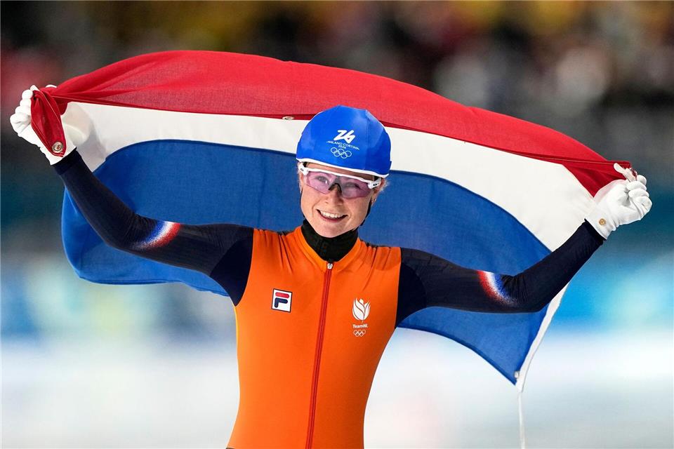 Marijke Groenewoud erlebte mit dem Olympiasieg und einem Heiratsantrag einen doppelten Glücksmoment.Ben Curtis/AP/dpa